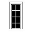 Plastic Double-Hung Windows -- 8-Pane, Tall pkg(4), HO, Durango Press 60