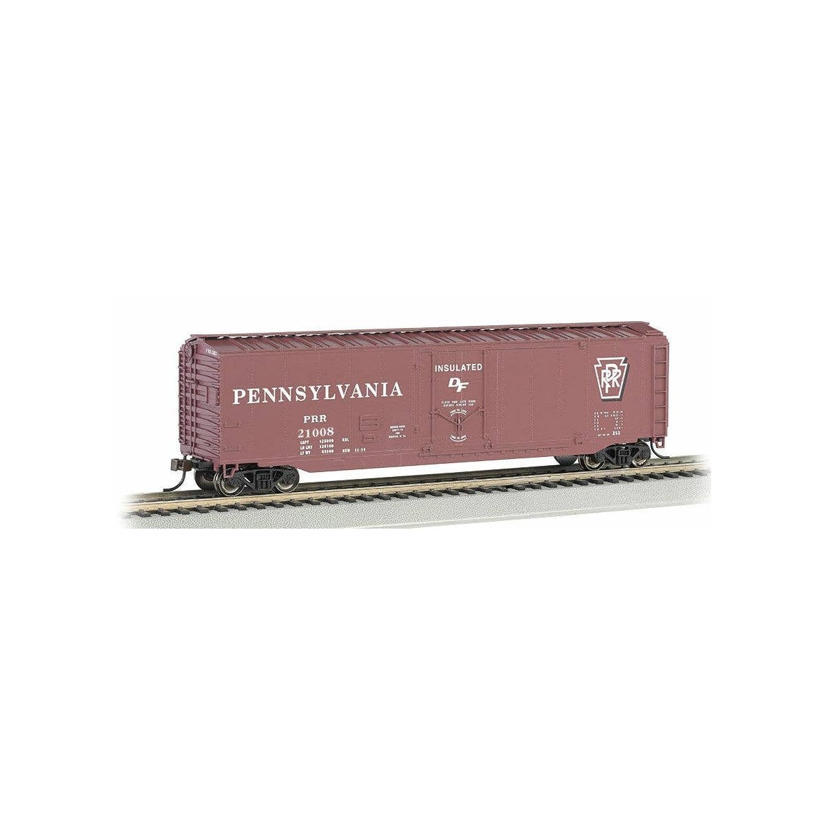 50′ Plug-Door Boxcar - Ready to Run - Silver Series(R) -- Pennsylvania Railroad 21008 (Tuscan, Shadow Keystone)