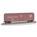 50′ Plug-Door Boxcar - Ready to Run - Silver Series(R) -- Pennsylvania Railroad 21008 (Tuscan, Shadow Keystone), HO, Bachmann 