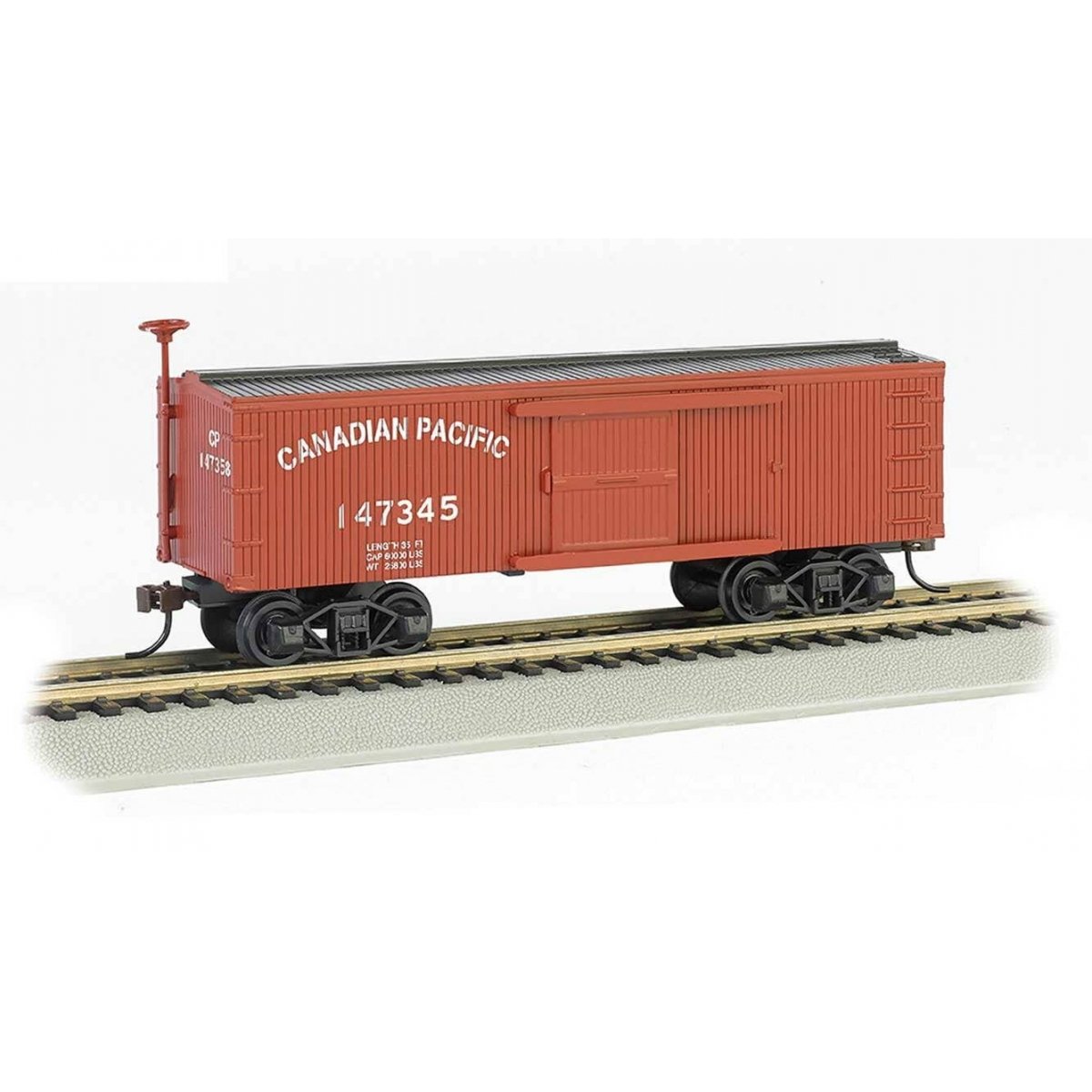 34′ Wood Old-Time Boxcar - Ready to Run - Silver Series(R) -- Canadian Pacific 147345 (Boxcar Red)