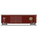 Postwar 50′ Double-Door Boxcar - Ready to Run - Master(R) -- Canadian National 551321 (Boxcar Red, white, green, Leaf Logo), H