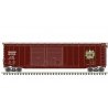Postwar 50′ Double-Door Boxcar - Ready to Run - Master(R) -- Canadian National 551321 (Boxcar Red, white, green, Leaf Logo), H
