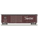Postwar 50′ Double-Door Boxcar - Ready to Run - Master(R) -- Santa Fe 15136 (Boxcar Red, black, white, Super Chief), HO, Atlas