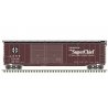 Postwar 50′ Double-Door Boxcar - Ready to Run - Master(R) -- Santa Fe 15136 (Boxcar Red, black, white, Super Chief)
