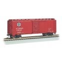 Steam-Era 40′ Steel Boxcar - Ready to Run - Silver Series(R) -- Santa Fe 136023 (Boxcar Red, black, white, Square Logo), HO, B