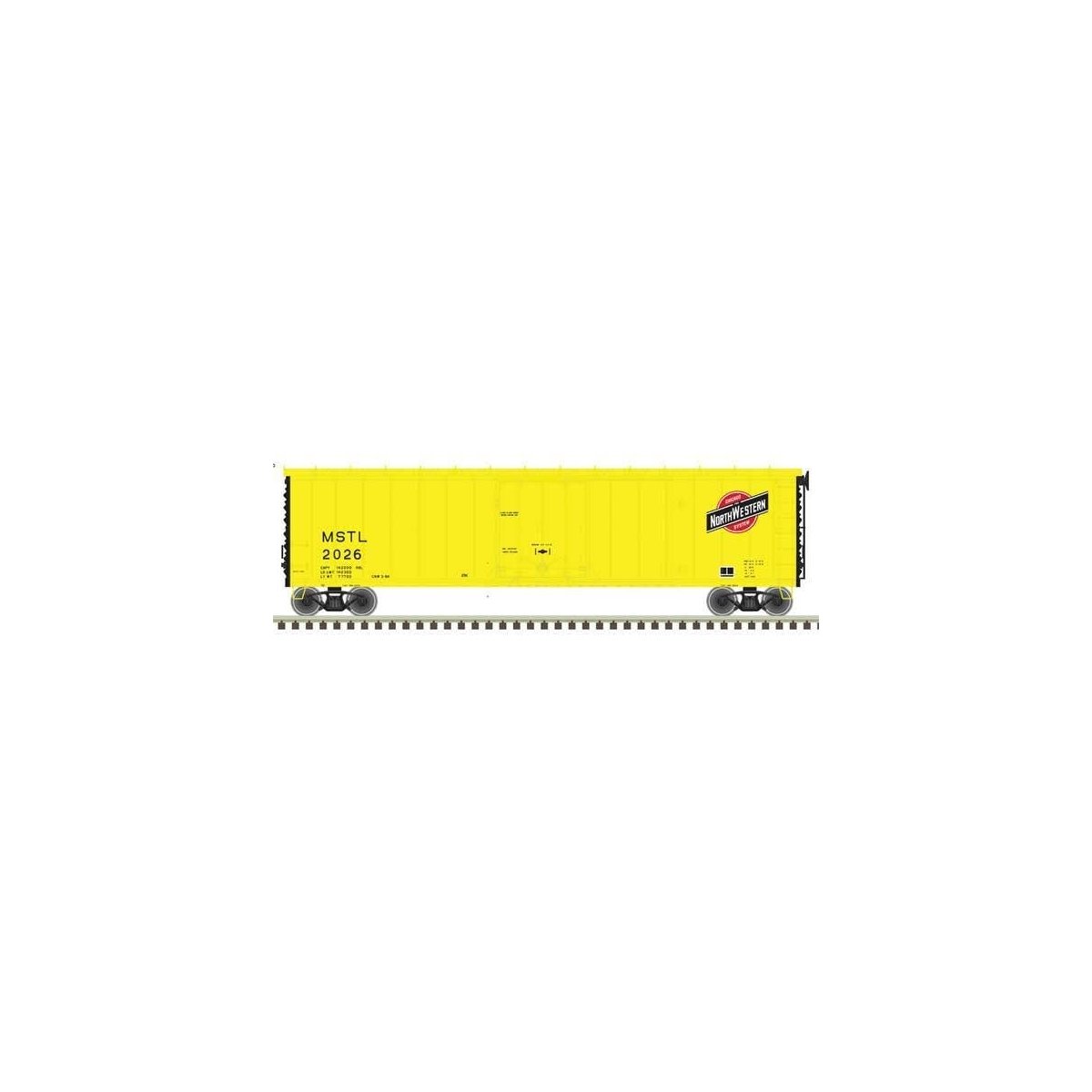 50′ Plug-Door Boxcar - Ready to Run - Master(R) -- Chicago & North Western MSTL 2026 (yellow, black, red)