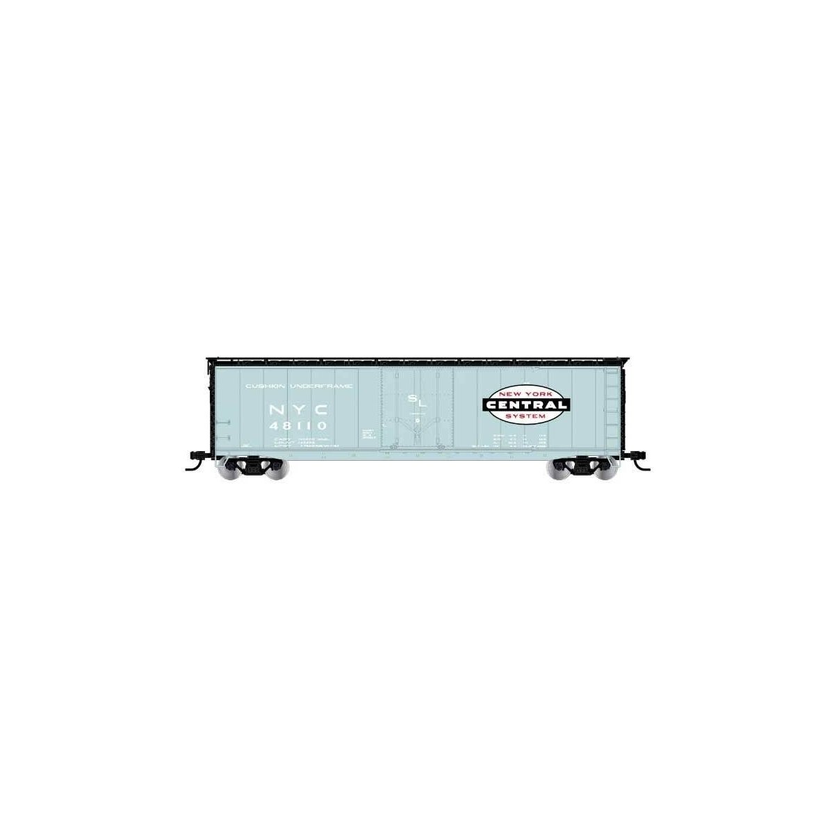 50′ Plug-Door Boxcar w/Roofwalk - Ready to Run -- New York Central 48137 (Jade Green, black, Large Cigar Band Logo)