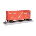 40′ Steel Hi-Cube, Sliding-Door Boxcar - Ready-to-Run -- Chicago, Burlington & Quincy 19826 (red, white, black), HO, Bachmann 