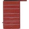 Replacement Doors High Tackboard -- 6′ 7-Panel Superior Doors (Red Oxide), HO, Kadee Quality Products 2210