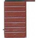 Replacement Doors High Tackboard -- 6′ 7-Panel Superior Doors (Boxcar Red), HO, Kadee Quality Products 2211