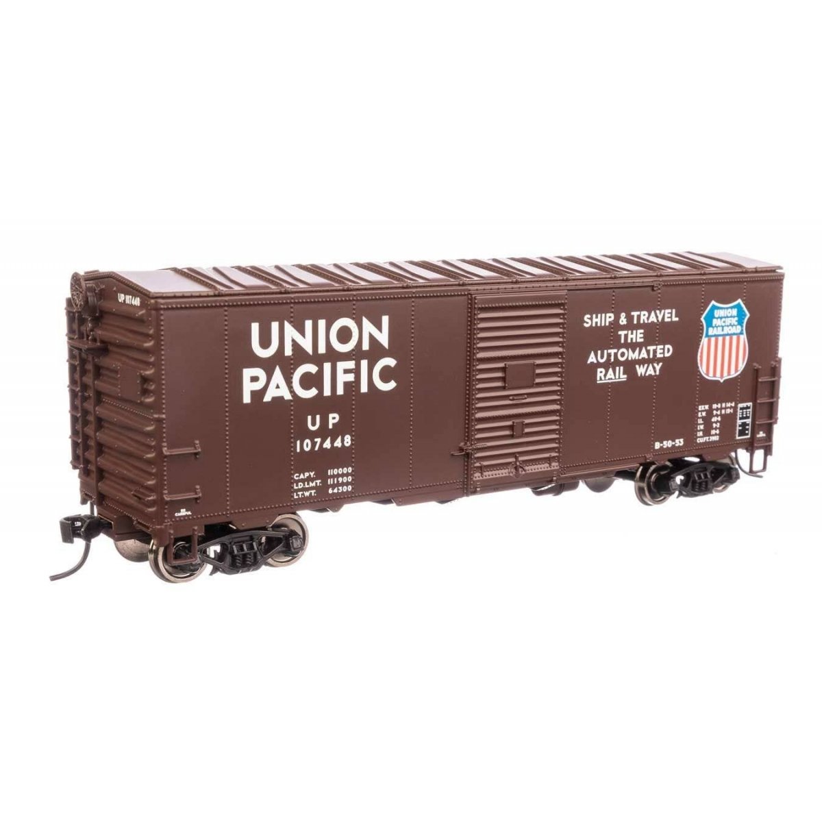 40′ Association of American Railroads Modernized 1948 Boxcar - Ready to Run -- Union Pacific(R) 107448