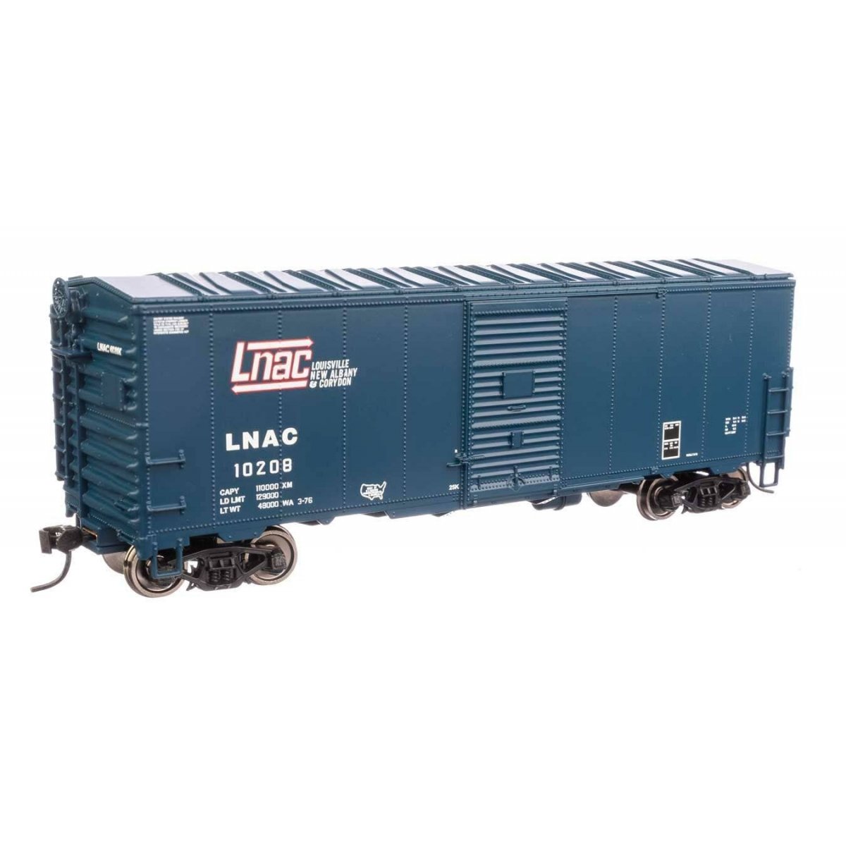 40′ Association of American Railroads Modernized 1948 Boxcar - Ready to Run -- Louisville, New Albany & Corydon LNAC 10208