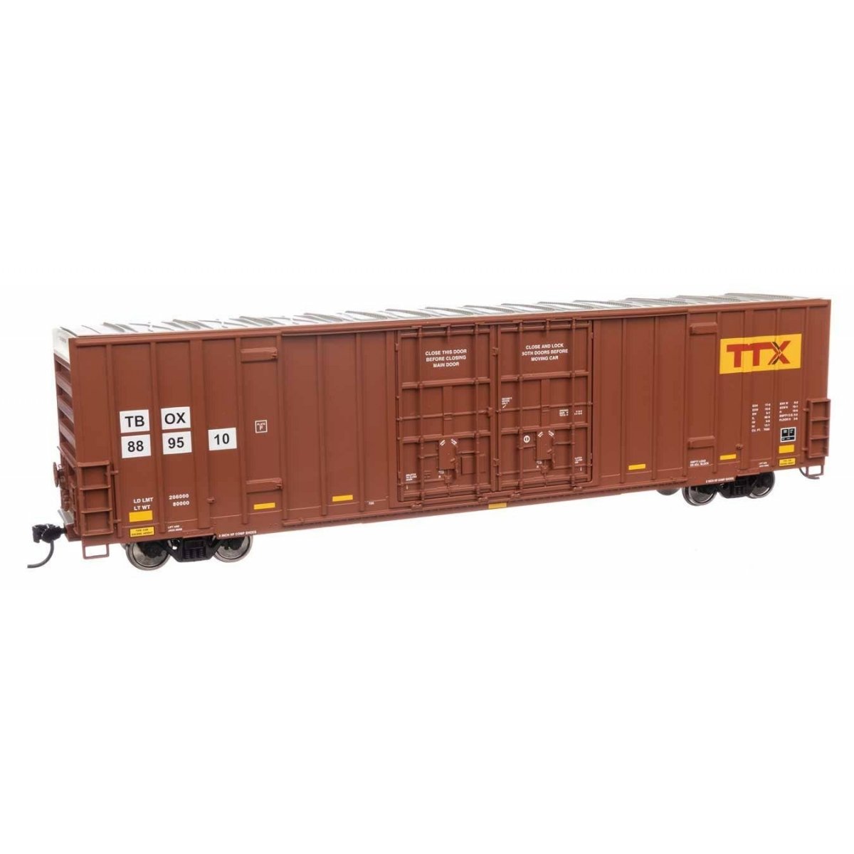 60′ High Cube Plate F Boxcar - Ready to Run -- TTX TBOX 889510