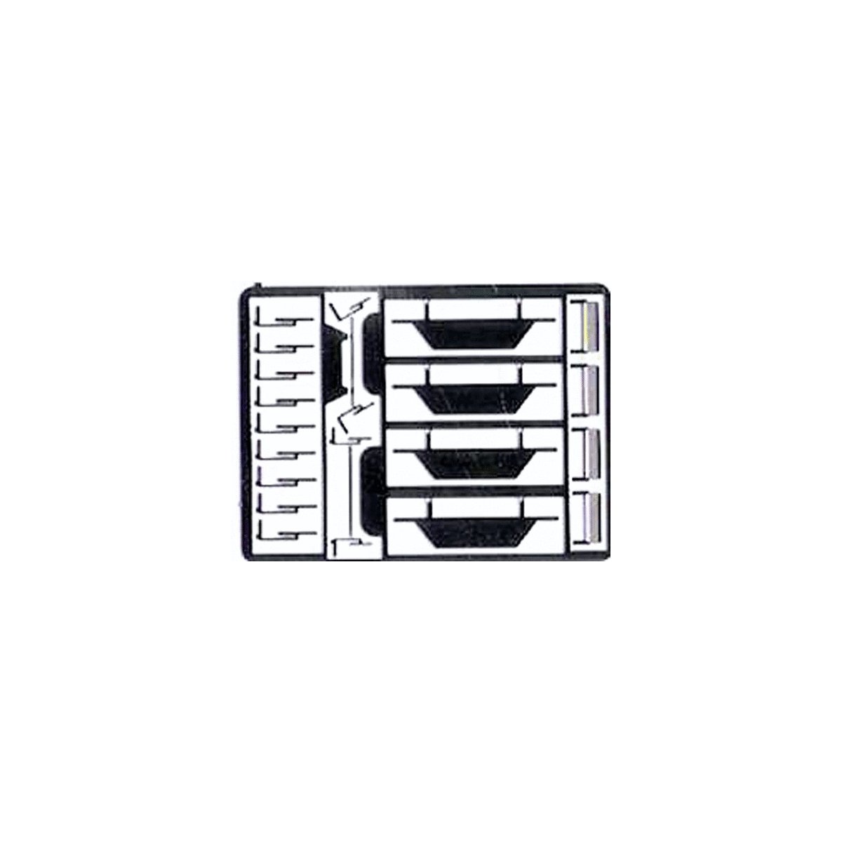 EMD Diesel Cab Detail Set - Kit (Etched Stainless Steel) -- Wipers, Mirrors & Sunshades for 2 Locomotives, N, Trainworx Inc 201