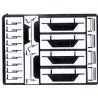 EMD Diesel Cab Detail Set - Kit (Etched Stainless Steel) -- Wipers, Mirrors & Sunshades for 2 Locomotives, N, Trainworx Inc 201