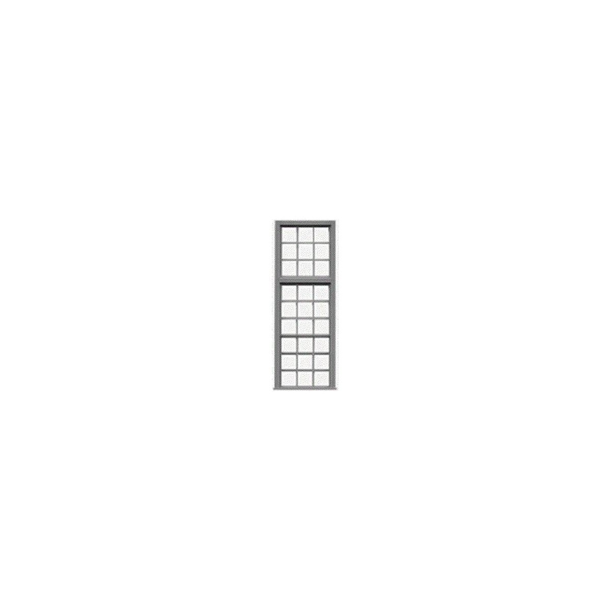 27-Pane Industrial Window w/Precut Glazing -- 30 x 97` Scale, Fits .53 x 1.63` Opening pkg(8), S, Tichy Train Group 3529