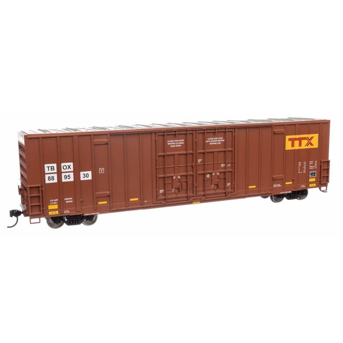 60′ High Cube Plate F Boxcar - Ready to Run -- TTX TBOX 889530