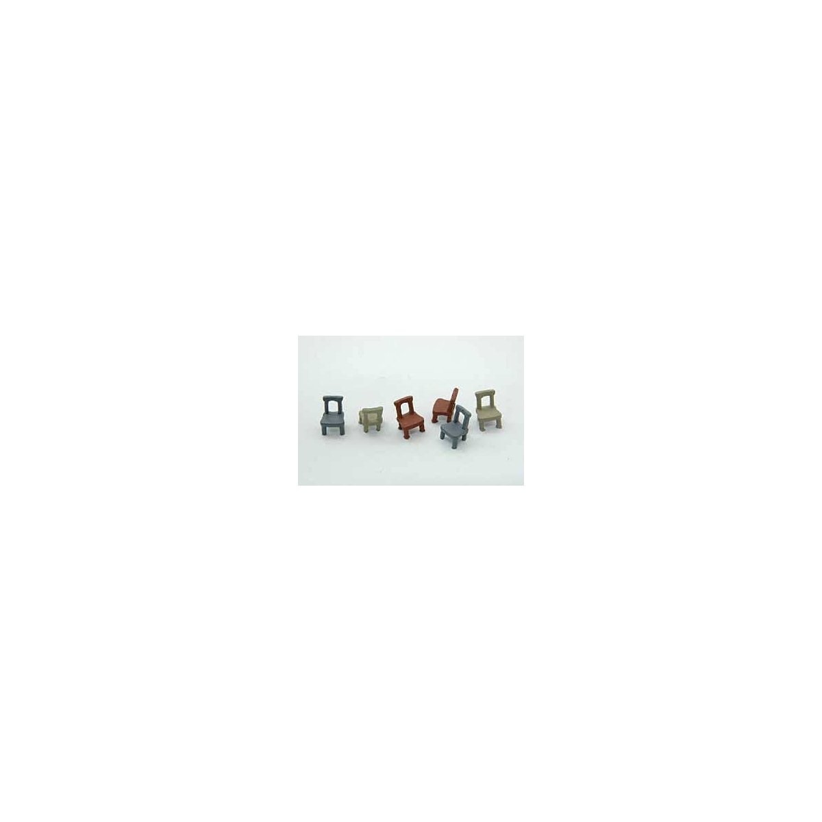 Open-Back Chairs -- Unpainted Metal Castings pkg(6), HO, Durango Press 194