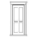 Plastic Doors -- Four Panel, HO, Durango Press 63