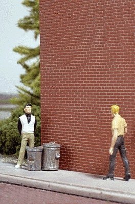 Brick Sheet - 4 x 9-3/4′ 10.1 x 24.7cm pkg(4) -- Light Red, HO, Walthers Cornerstone 3522