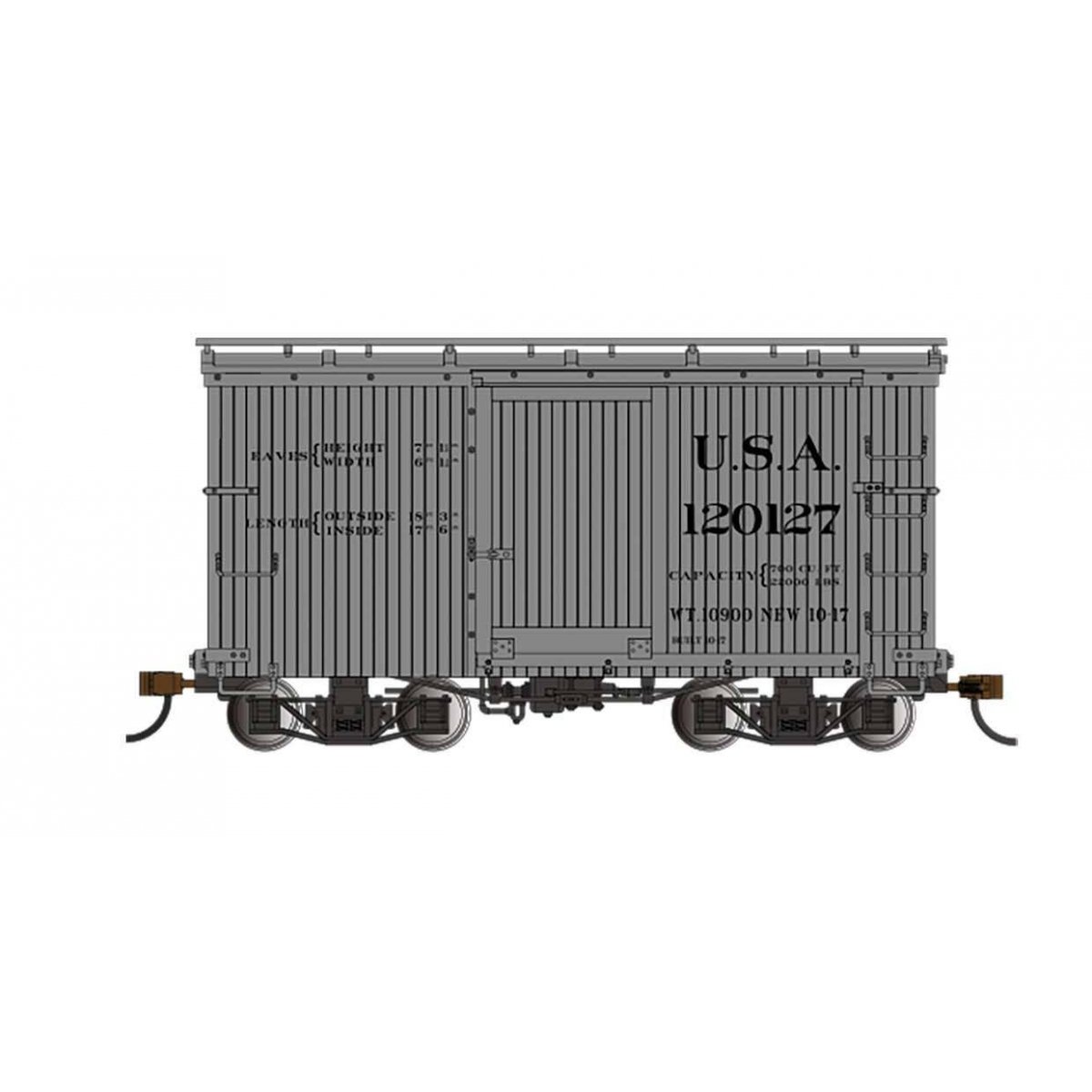 18′ Wood Boxcar with Murphy Roof 2-Pack - Ready to Run - Spectrum(R) -- U.S.A. 120016, 120127 (gray)