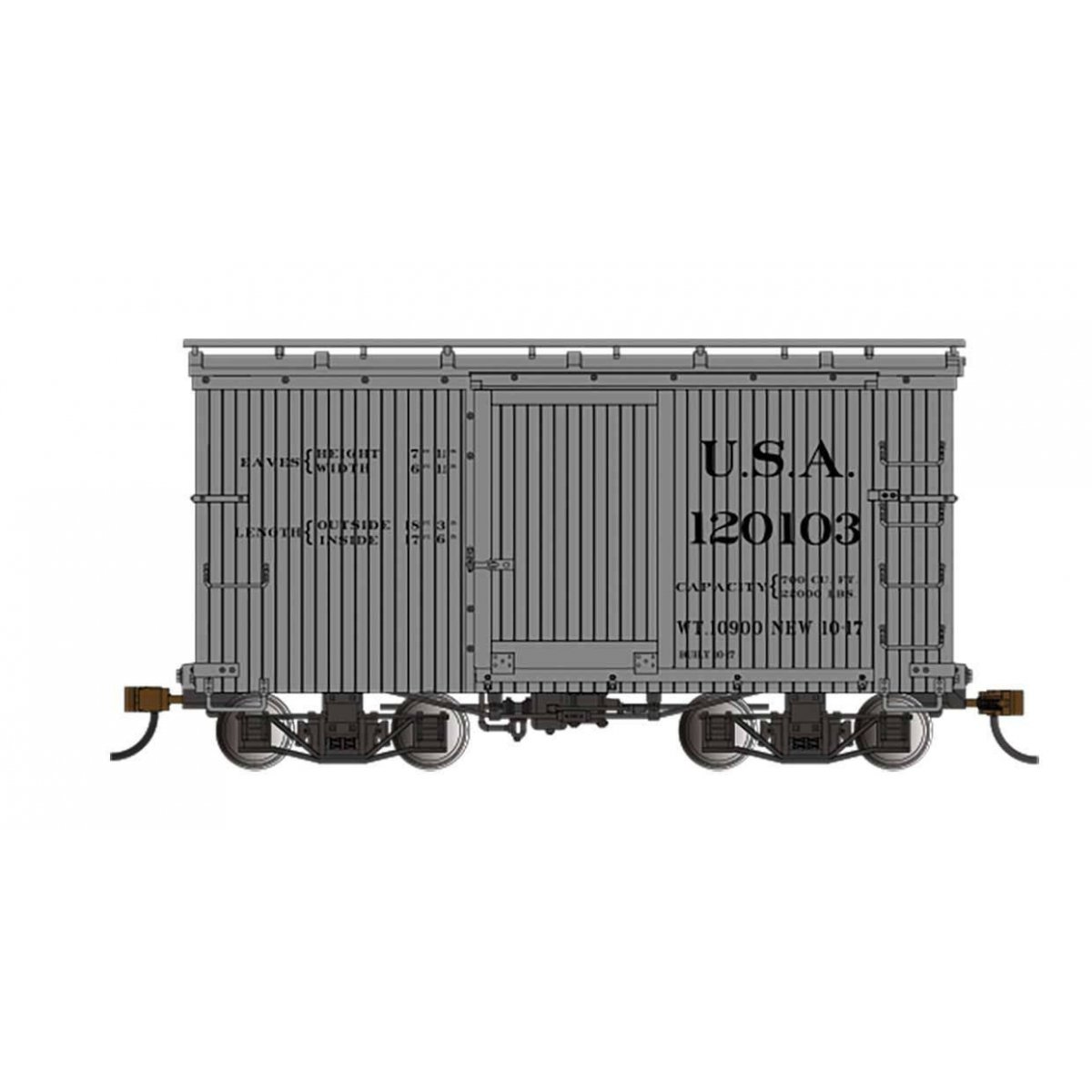 18′ Wood Boxcar with Murphy Roof 2-Pack - Ready to Run - Spectrum(R) -- U.S.A. 120096, 120103 (gray)