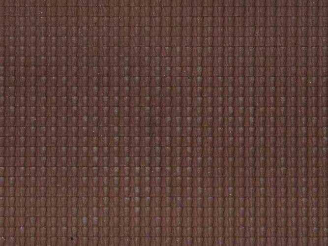 Structured Flexible 3-D Texture Sheet -- Dark Red Pantile 11 x 3-15/16′ 28 x 10cm, HO, Noch Gmbh & Co 60351