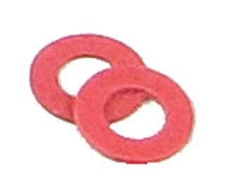 Insulating Fiber Washers pkg(48) -- .015′ .04cm Thick (red), ALL, Kadee Quality Products 208