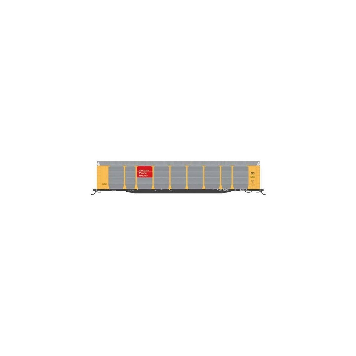 Bi-Level Auto Rack - Ready to Run -- Canadian Pacific (silver, yellow, black, red)