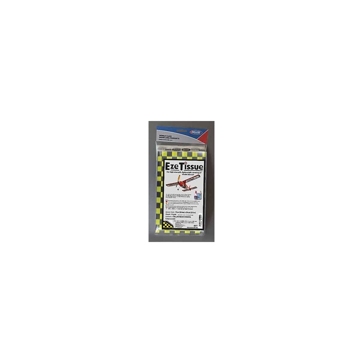 Eze Tissue for Aircraft - 29-1/2 x 19-11/16′ 75 x 50cm -- Yellow and Black Checker pkg(3), ALL, Deluxe Materials Ltd BD77