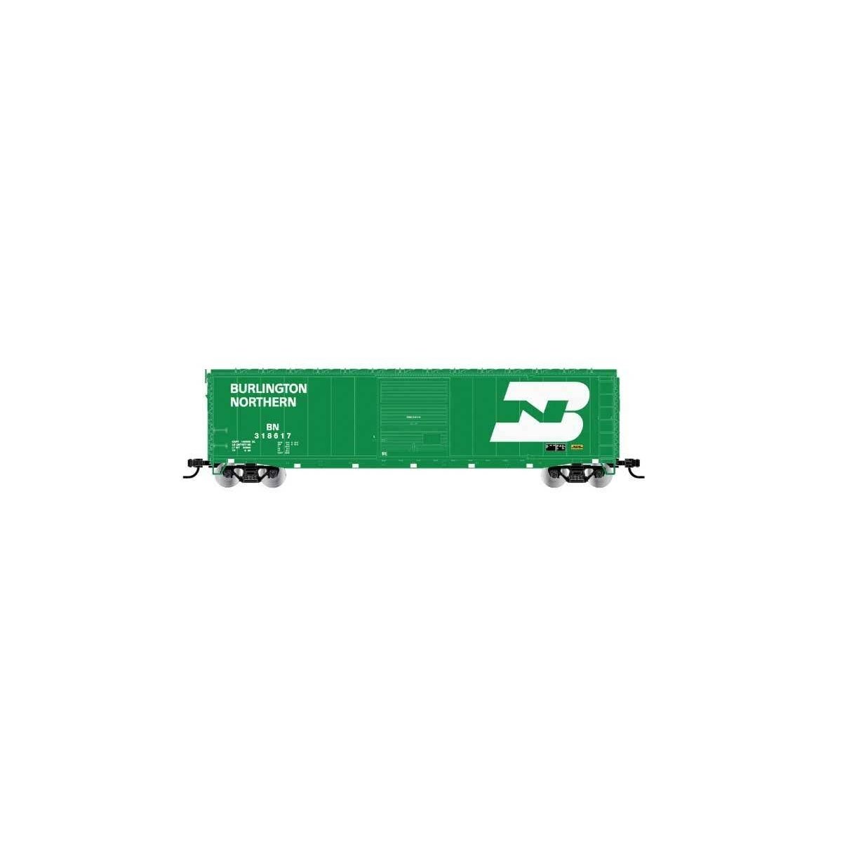 50′ Single-Door Boxcar No Roofwalk - Ready to Run -- Burlington Northern 318620 (Cascade Green, white, Early Large Logo)