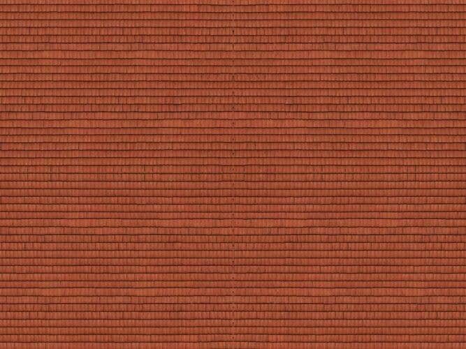 Printed Cardstock 3-D Texture Sheet -- Tile Roof 9-13/16 x 4-15/16′ 25 x 12.5cm, N, Noch Gmbh & Co 56965