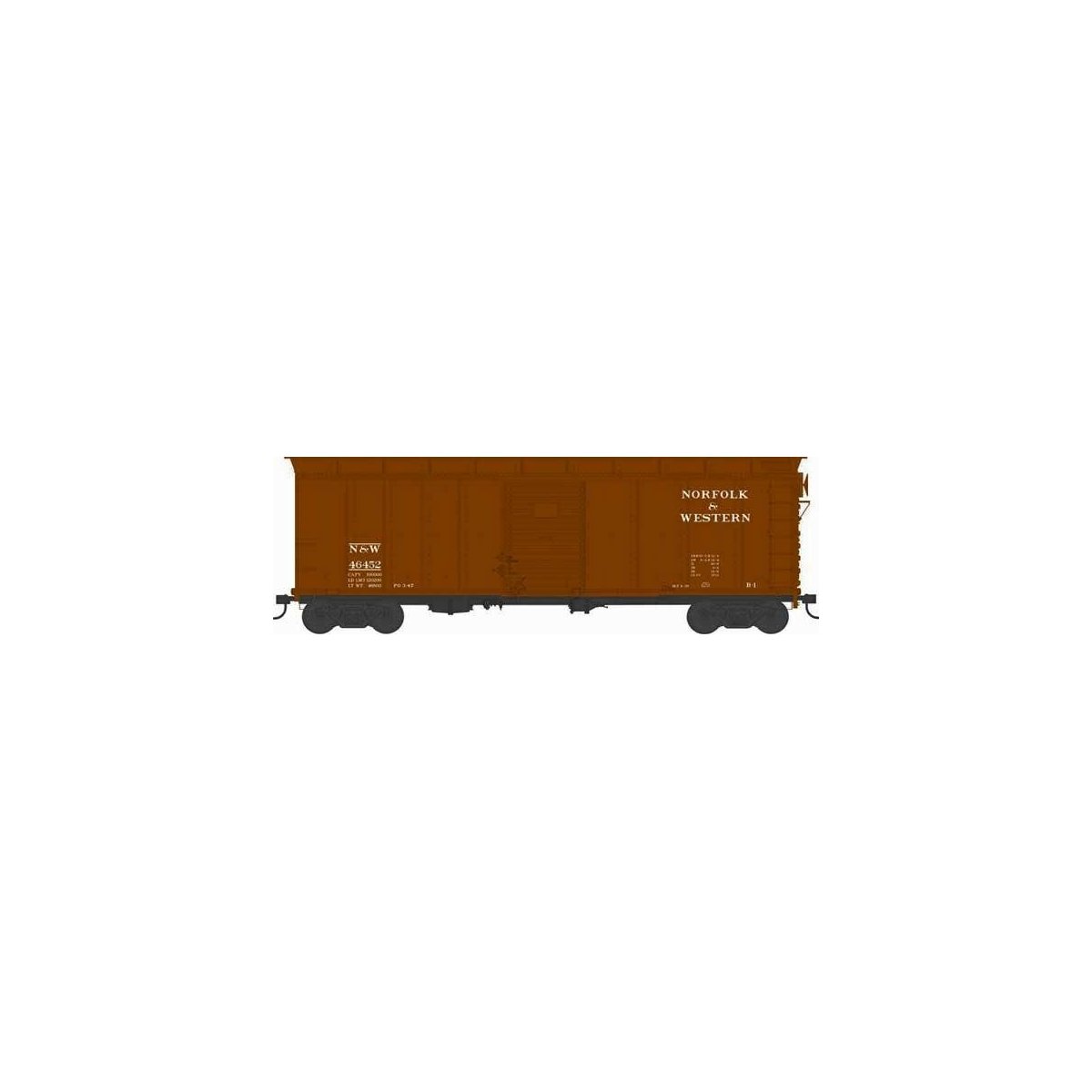 X31 B1 Double-Door Round Flush Roof Boxcar - Ready to Run -- Norfolk & Western 46493 (Blt. 4-39 Repack 3-47, Boxcar Red)