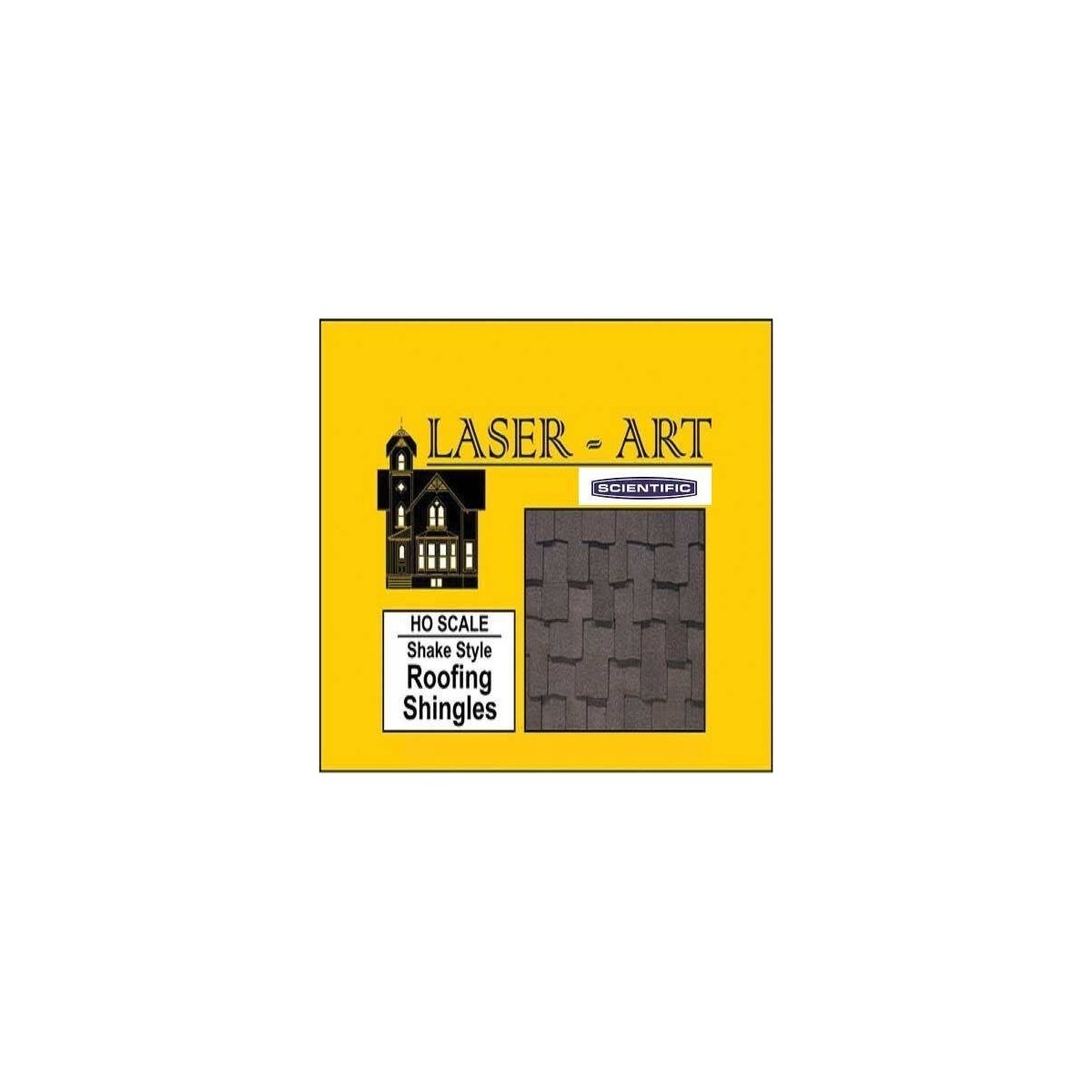 Laser-Cut Roof Shingles - 4 x 9′ 10.2 x 15.2cm Sheets -- Shake pkg(6), HO, Laser-Art by Scientific 41002