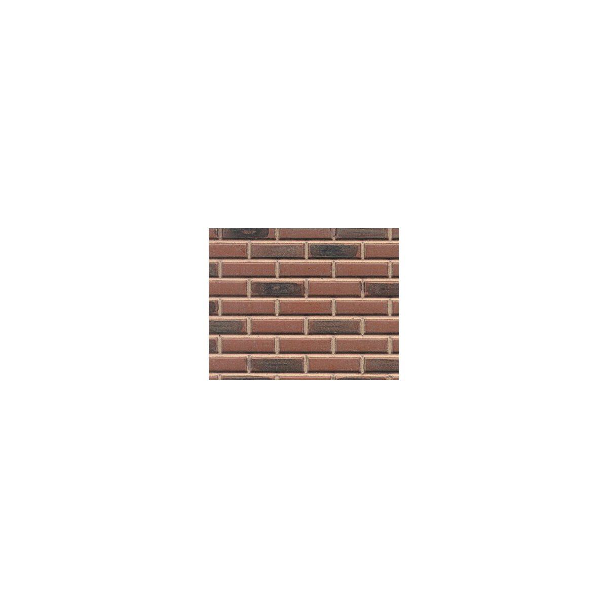 Patterned Sheets - Brick - .020 x 7 x 24` -- .730` Red Bricks, ALL, Plastruct Inc 91601