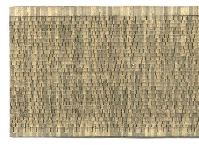 Assembled Laser-Cut Shingles - 3 x 7-3/4′ 7.6 x 19.7cm -- Sand Wood Shake, HO, Northeastern Scale Lumber HOSHG8B1