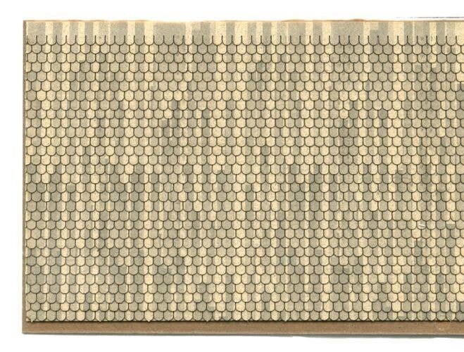 Laser-Cut Shingles - 3 x 7-3/4′ 7.6 x 19.7cm -- Sand Fish Scale, HO, Northeastern Scale Lumber HOSHG4B1