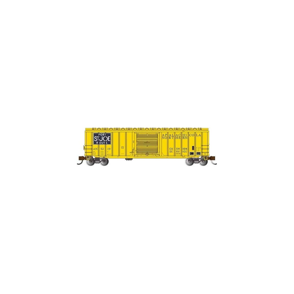 ACF 50′6′ Outside-Braced Sliding-Door Boxcar - Ready to Run - Silver Series -- Apalachicola Northern 5219 (yellow, blue, Por