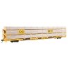 89′ Flatcar w/Tri-Level Shielded Auto Rack - Ready to Run -- Chesapeake & Ohio 850469, TTKX Flatcar (yellow), HO, 8305