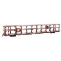 89′ Flatcar w/Tri-Level Open Auto Rack - Ready to Run -- Pennsylvania Railroad Rack Trailer-Train Flatcar 908090 (bro, HO, 82