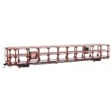 89′ Flatcar w/Tri-Level Open Auto Rack - Ready to Run -- Pennsylvania Railroad Rack Trailer-Train Flatcar 908073 (bro, HO, 82