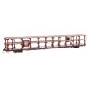 89′ Flatcar w/Tri-Level Open Auto Rack - Ready to Run -- Pennsylvania Railroad Rack Trailer-Train Flatcar 908073 (bro, HO, 82