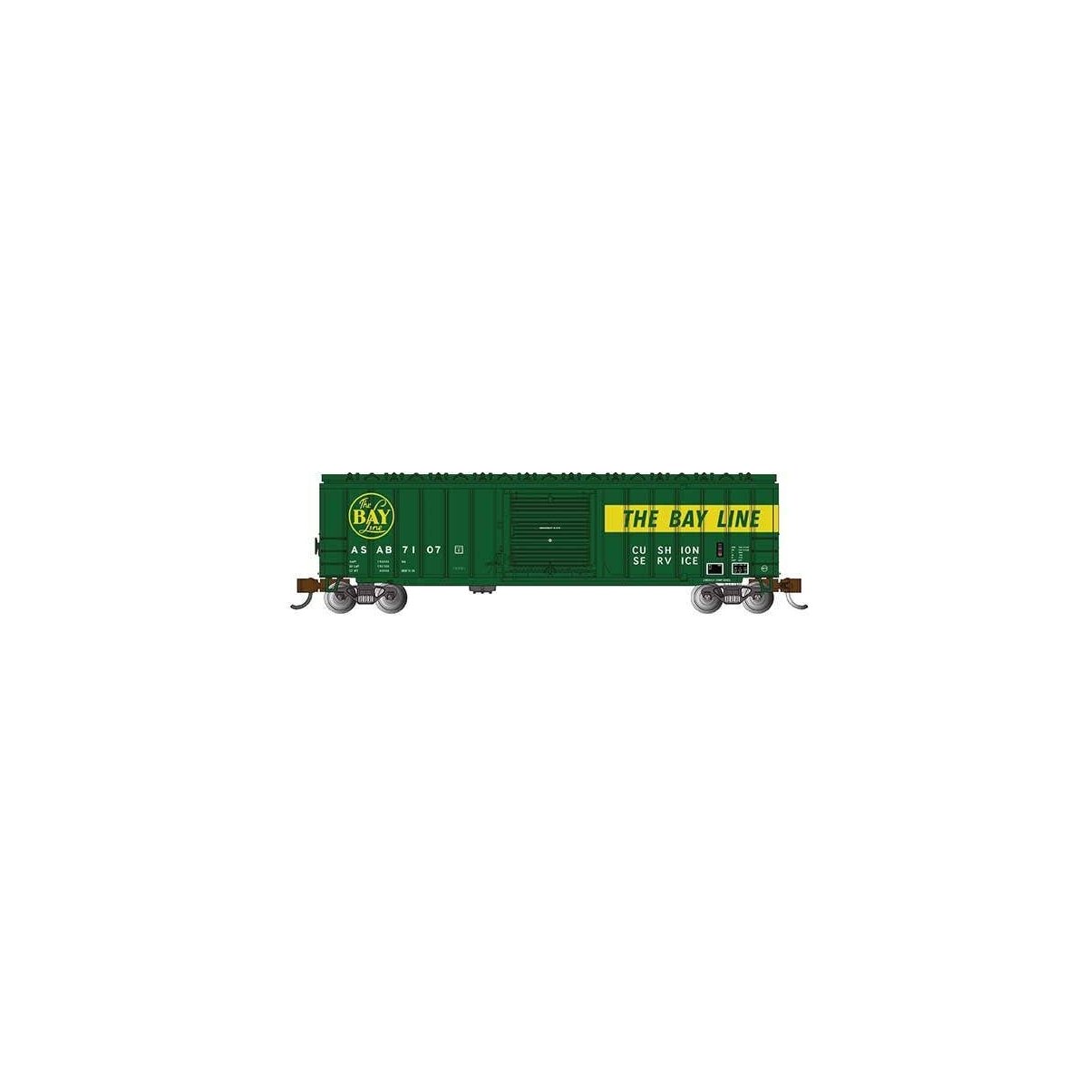 ACF 50′6′ Outside-Braced Sliding-Door Boxcar - Ready to Run - Silver Series -- Atlata & St. Andrews Bay 7107 (green yellow, 