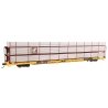 89′ Flatcar w/Tri-Level Shielded Auto Rack - Ready to Run -- Conrail 850245, TTKX Flatcar (yellow), HO, 8309