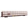 89′ Flatcar w/Tri-Level Shielded Auto Rack - Ready to Run -- Milwaukee Road 801598, TTKX Flatcar (brown), HO, 8319