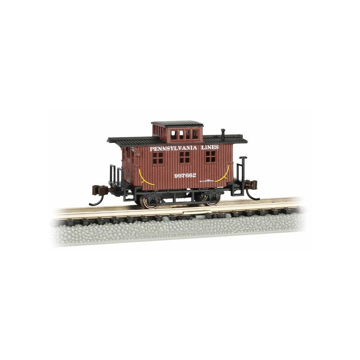 Old-Time Wood Bobber Caboose - Ready to Run -- Pennsylvania Lines 997662 (Boxcar Red)