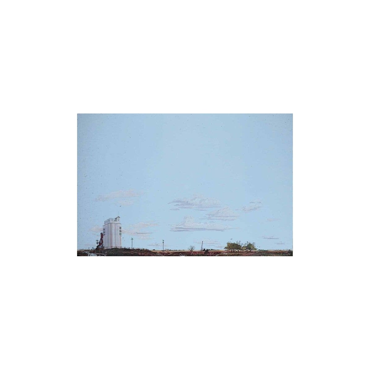 Background Scene 24 x 36′ 60 x 90cm - Instant Horizons(TM) -- Prairie/Grain Elevator, HO, Walthers SceneMaster 709