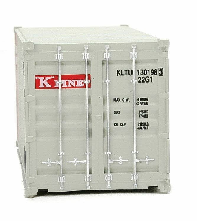 20′ Corrugated Container - Assembled -- K-Line gray, red, wh