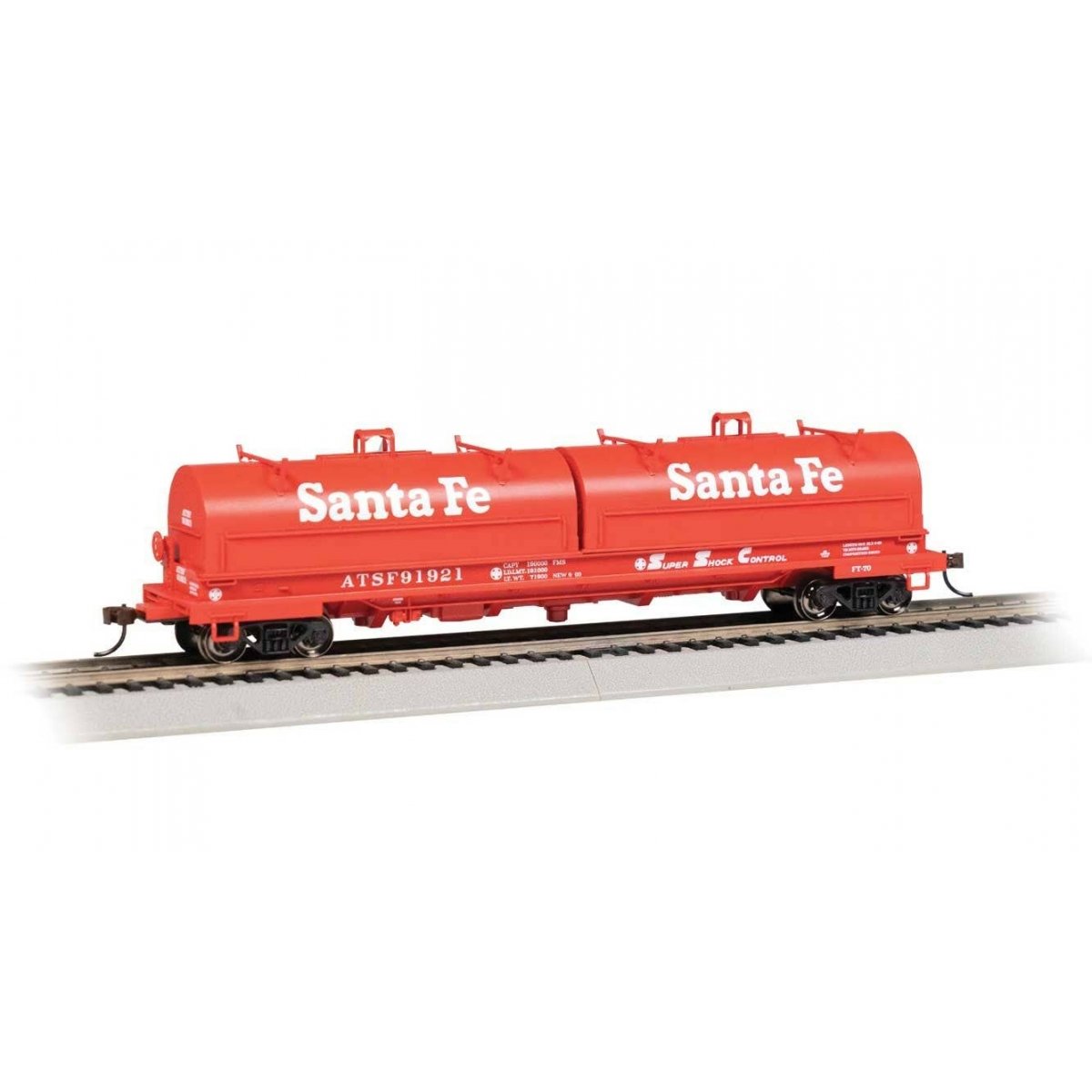 55′ Steel Steel Coil Car with Round Hoods - Ready to Run -- Santa Fe 91921 (red)
