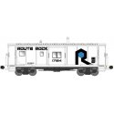International Car Bay Window Caboose Phase 4 - Ready to Run -- Rock Island 17112 (white, black, blue, Route Rock Slogan), N, Blu